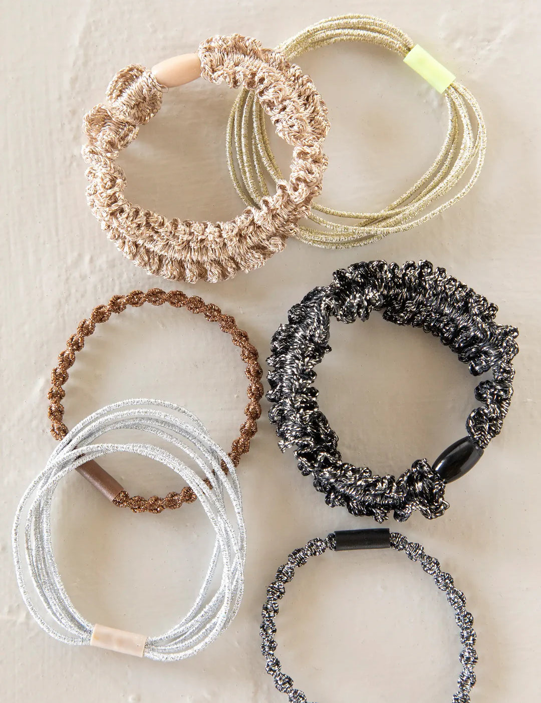Natural Life Metallic Textured Hair Ties - Gold - Lace and Grace Boutique