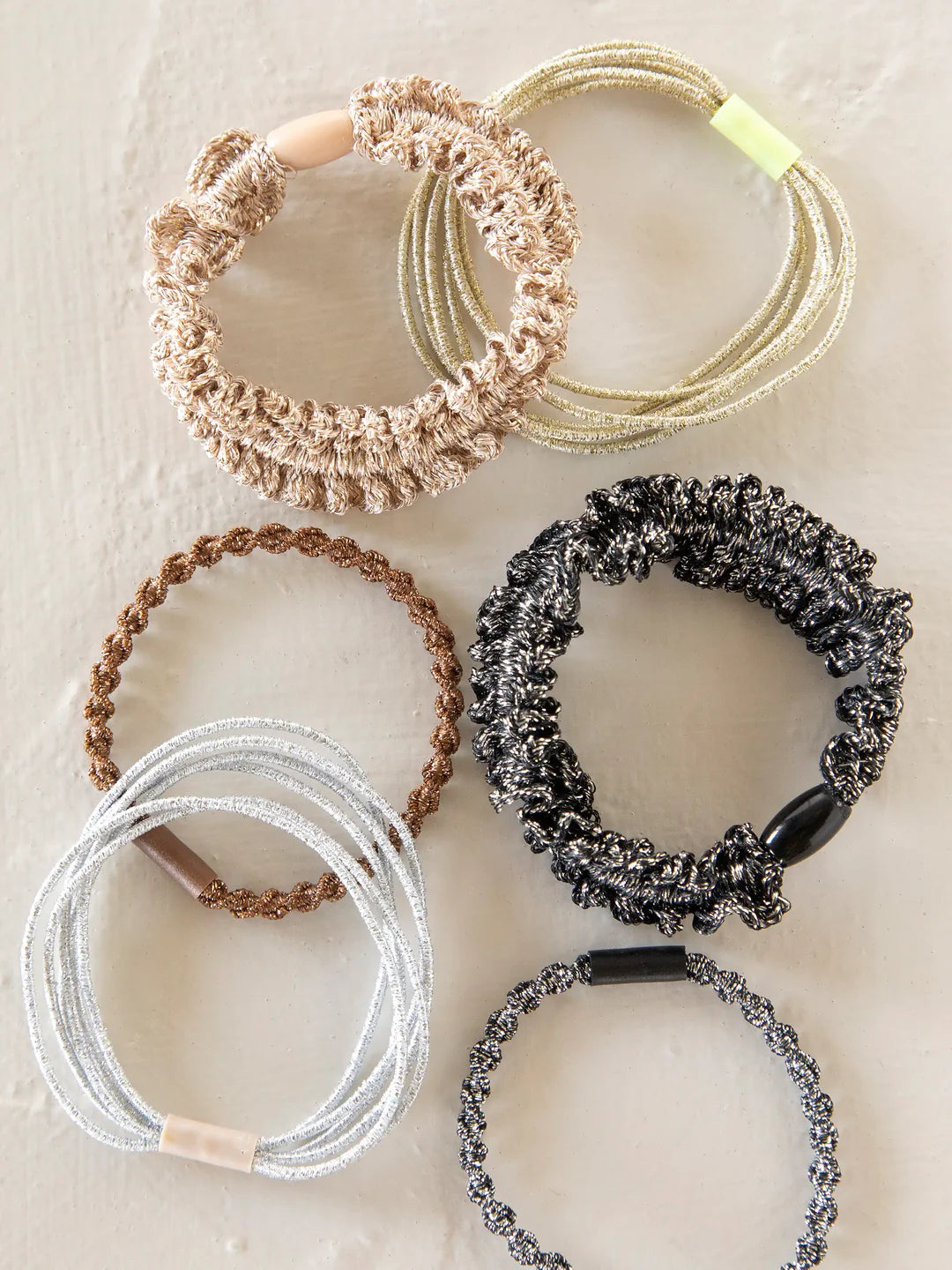 Natural Life Metallic Textured Hair Ties - Gold - Lace and Grace Boutique