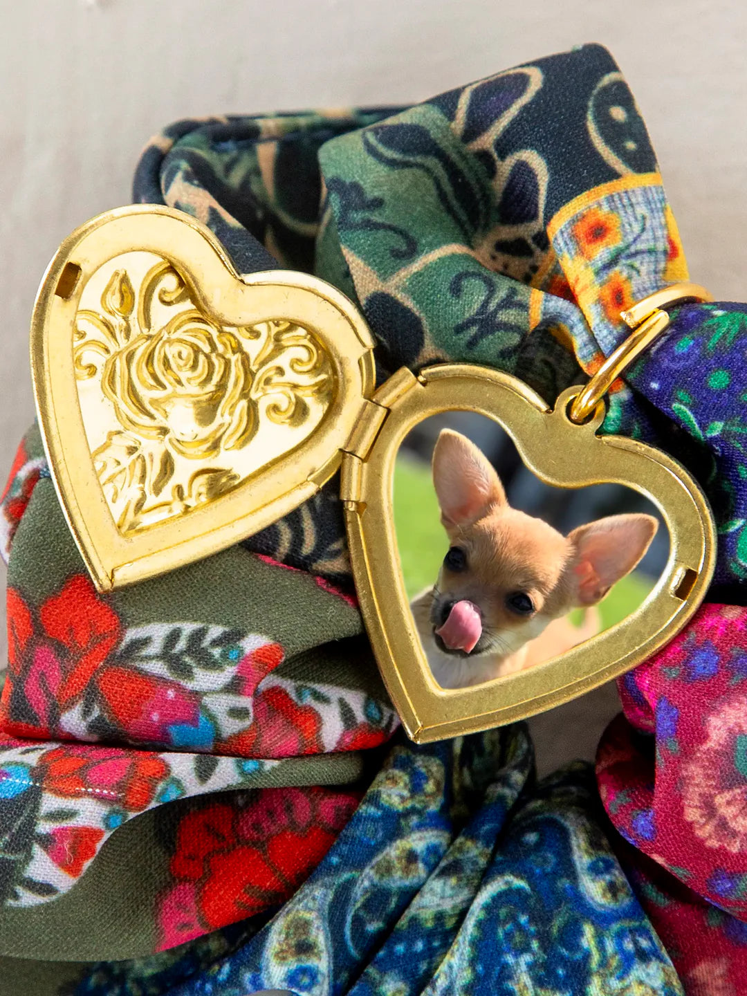 Natural Life Locket Scrunchie - Bright Patchwork - Lace and Grace Boutique
