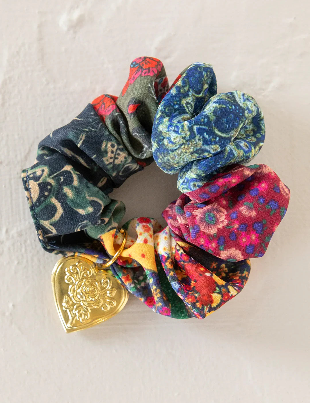 Natural Life Locket Scrunchie - Bright Patchwork - Lace and Grace Boutique