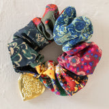 Natural Life Locket Scrunchie - Bright Patchwork - Lace and Grace Boutique