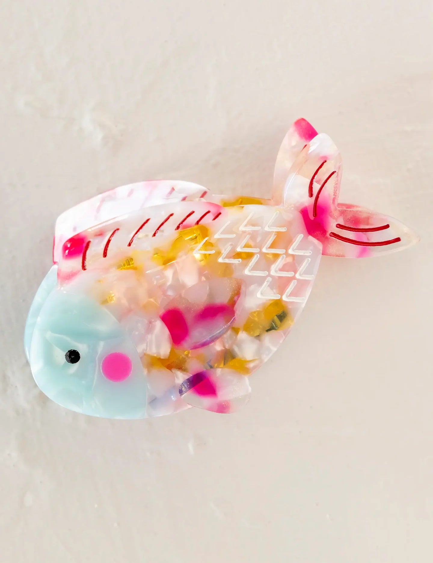 Natural Life Hair Claw Clip - Pink Fish - Lace and Grace Boutique