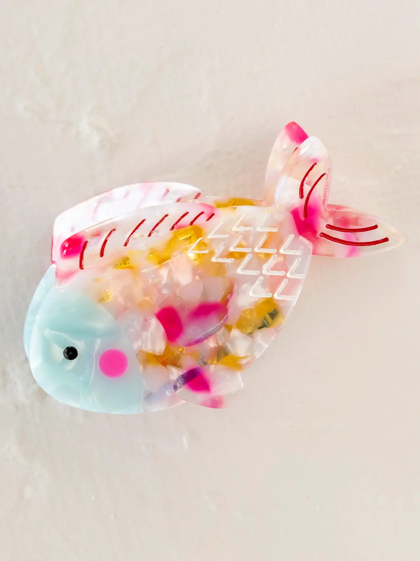 Natural Life Hair Claw Clip - Pink Fish - Lace and Grace Boutique