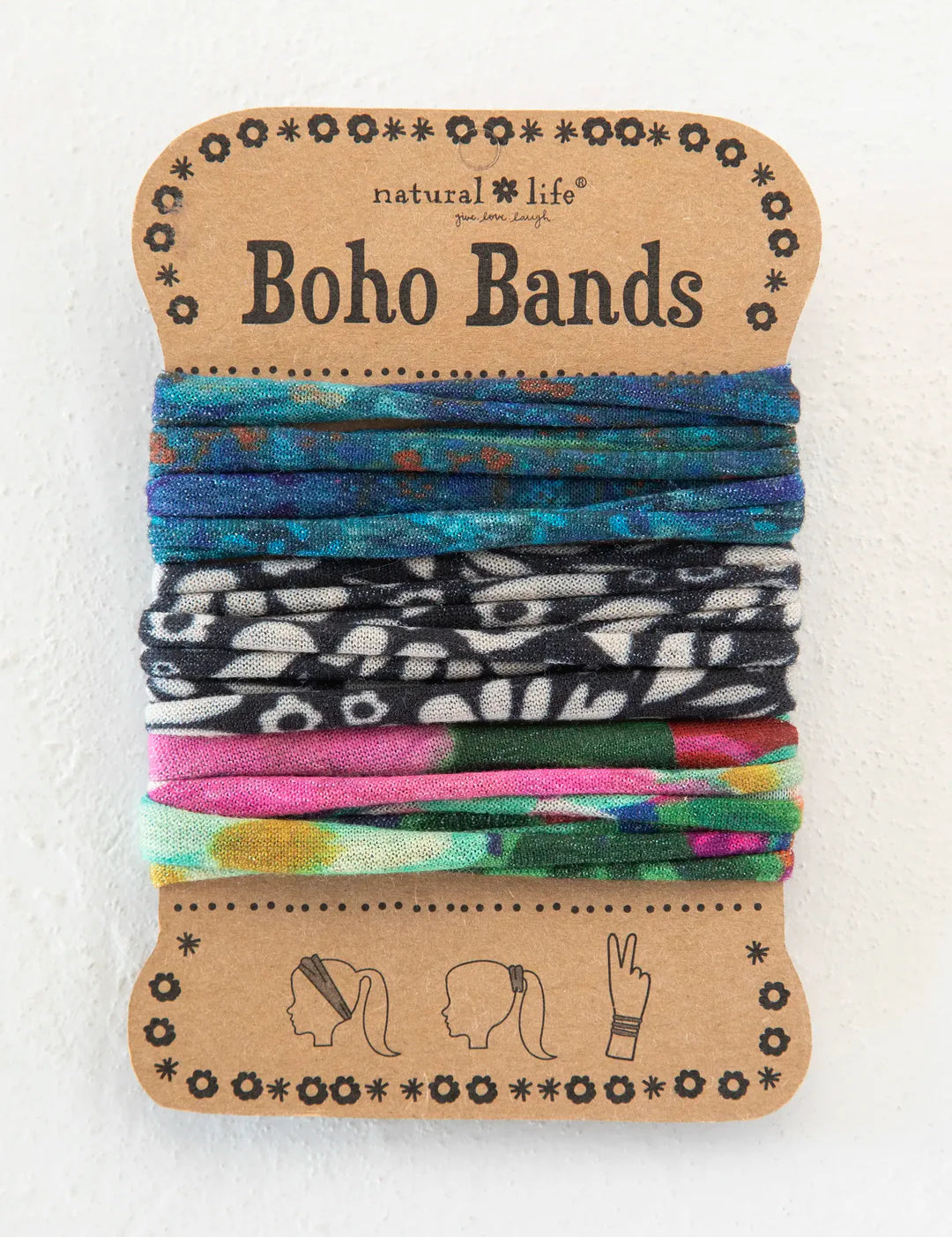 Natural Life Boho Bands - Blue Floral - Lace and Grace Boutique