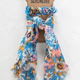 Natural Life Bandana & Scrunchie - Blue Tan Floral - Lace and Grace Boutique