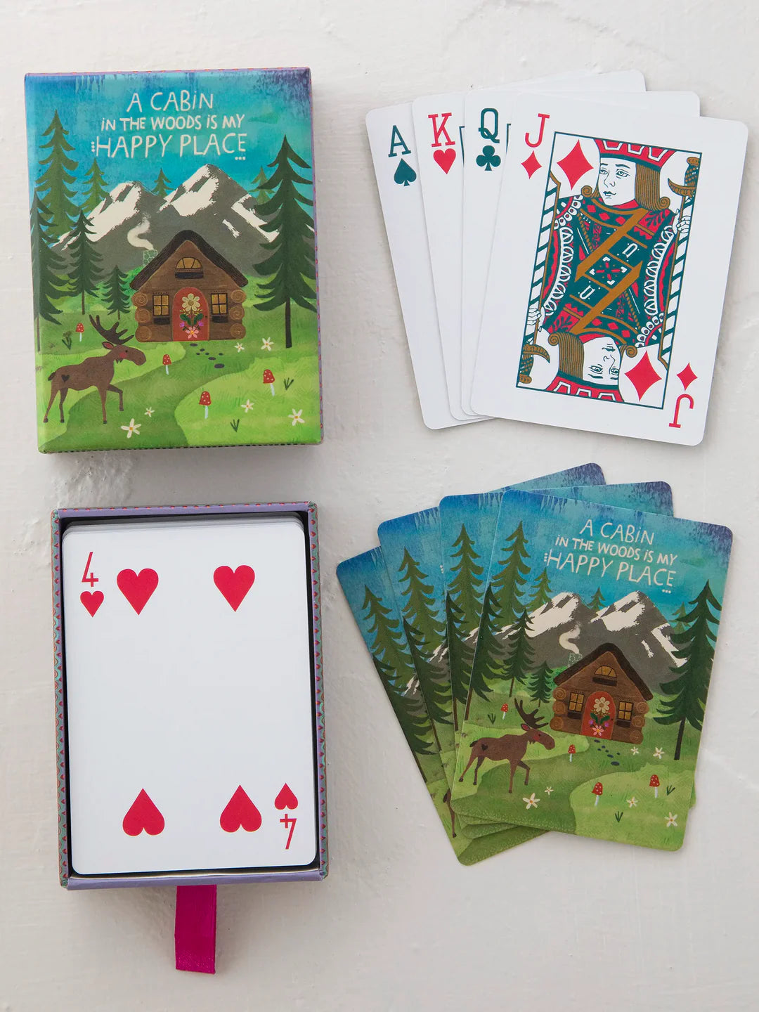 Natural Life Deck of Playing Cards - Cabin Happy Moose - Lace and Grace Boutique