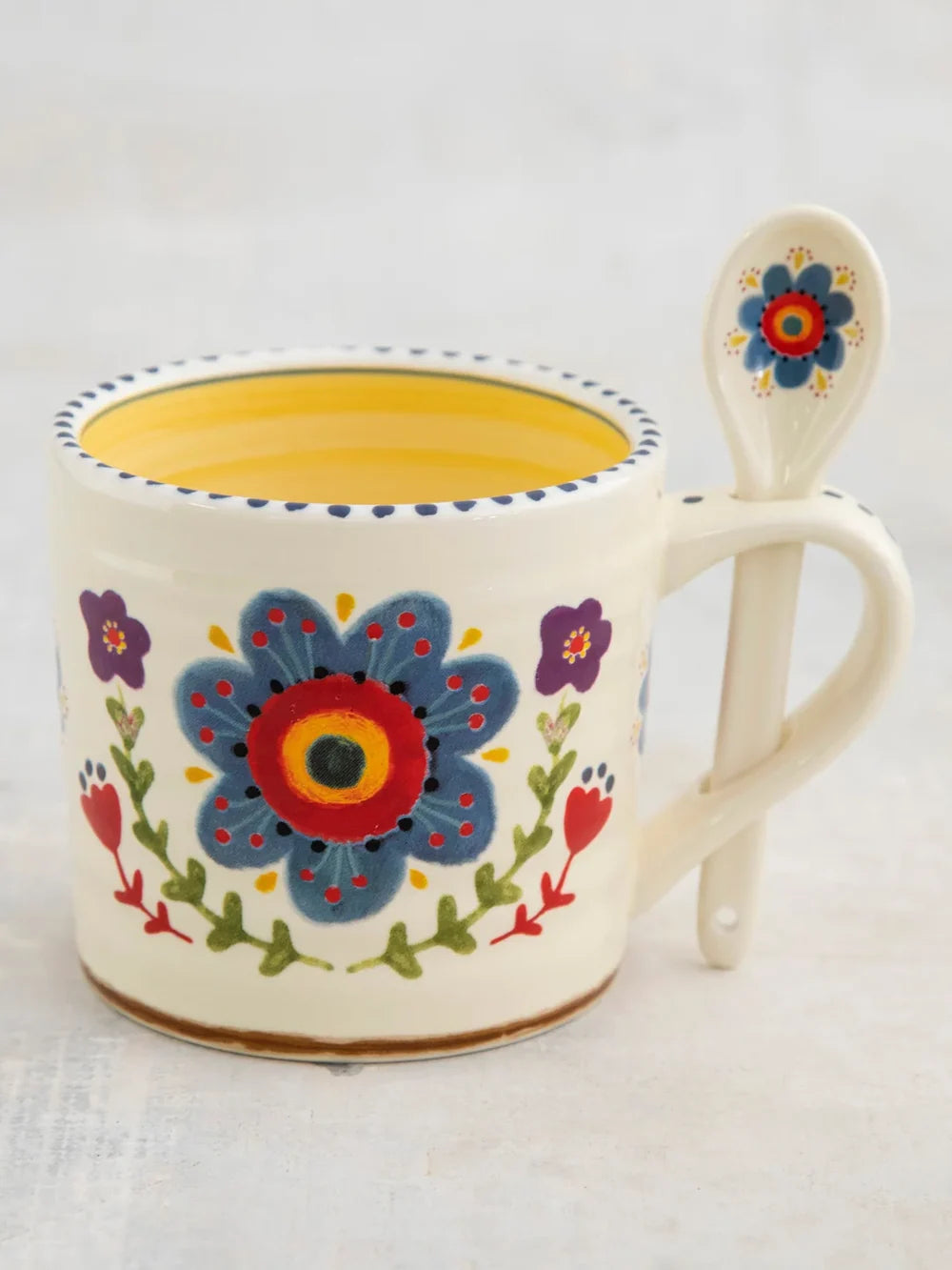 Natural Life Hazel Mug & Spoon Set - Thankful Grateful - Lace and Grace Boutique