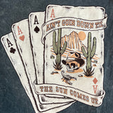 Ain't Going Down Mineral Wash Graphic Tee - Stone Gray