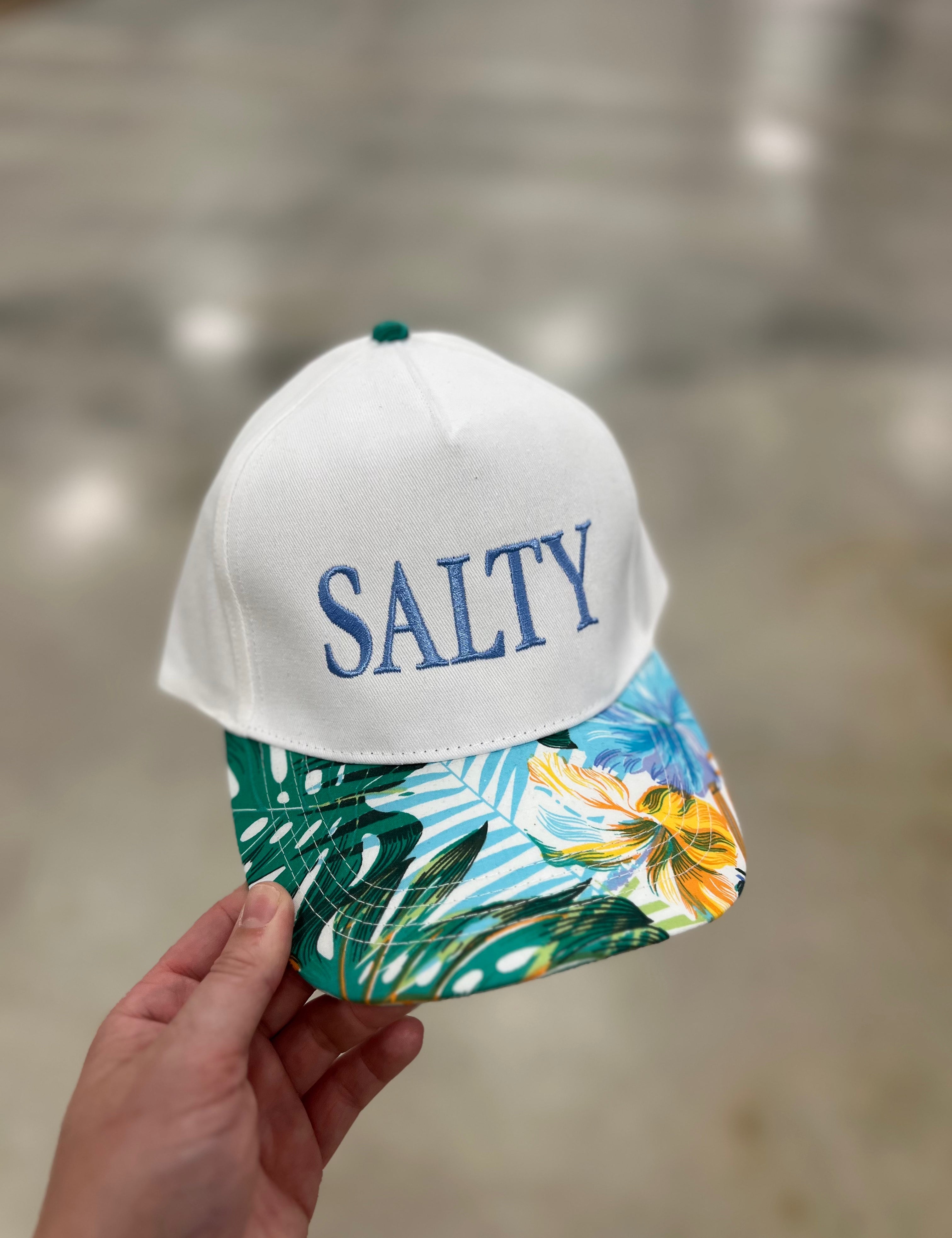 Salty Tropical Print Baseball Cap - Lace and Grace Boutique