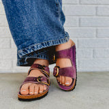 Birkenstock Arizona Big Buckle Sandal - Oiled Leather Lavender