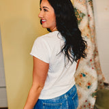 Local Raw Edge Heather Tee - Off White/Blue