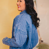 Quilted Cotton Jacket - Denim Blue