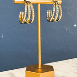 Layered Tapered Hoop Earrings - Gold - Lace and Grace Boutique