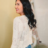 Multi-Crochet Button-Up Sweater - Natural