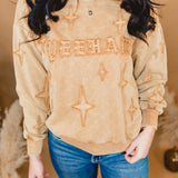 Western Vintage Washed Distressed Sweatshirt - Taupe