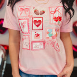 Valentine's Postage Tee - Pink