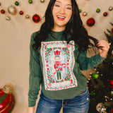 Nutcracker Playing Card Long Sleeve Tee - Pine Green