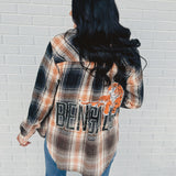 Cincinnati Flannel Top - Black/Orange/Grey