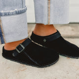 Birkenstock Lutry Premium Suede Clog - Black