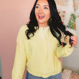 Henley Button-Up Sweater - Lemon