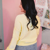 Henley Button-Up Sweater - Lemon