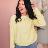 Henley Button-Up Sweater - Lemon