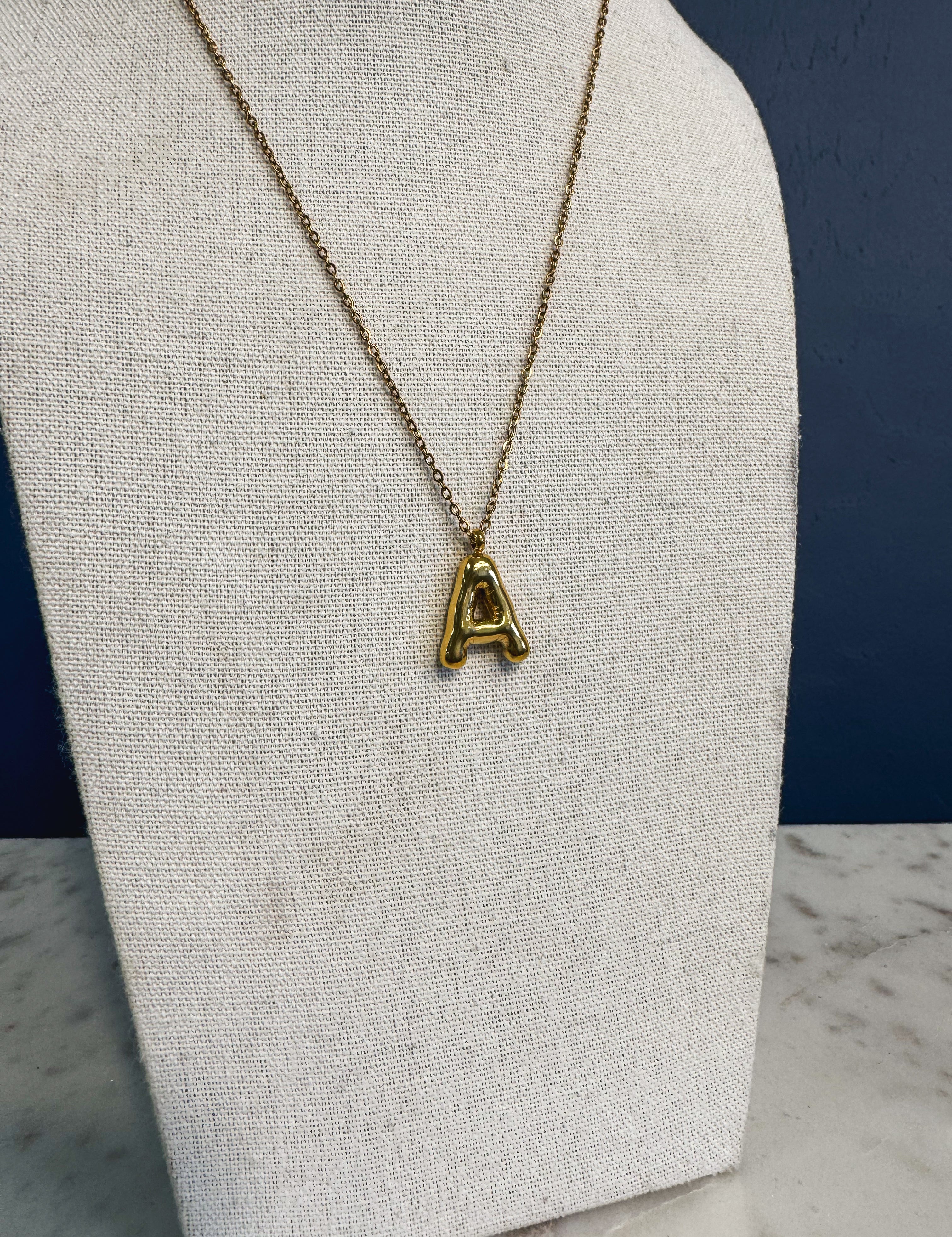 Ball Chain Letter Necklace - Lace and Grace Boutique
