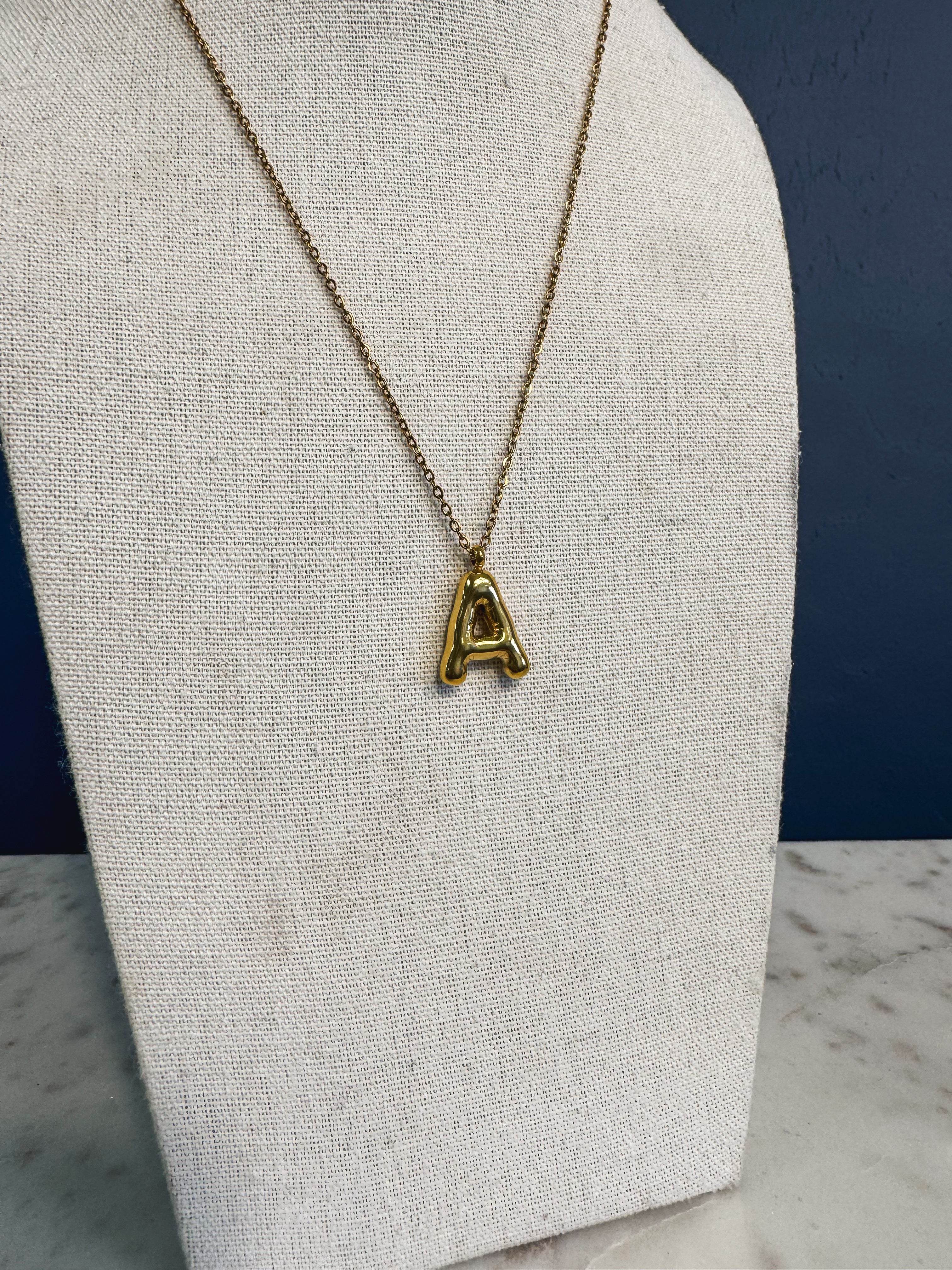 Ball Chain Letter Necklace - Lace and Grace Boutique