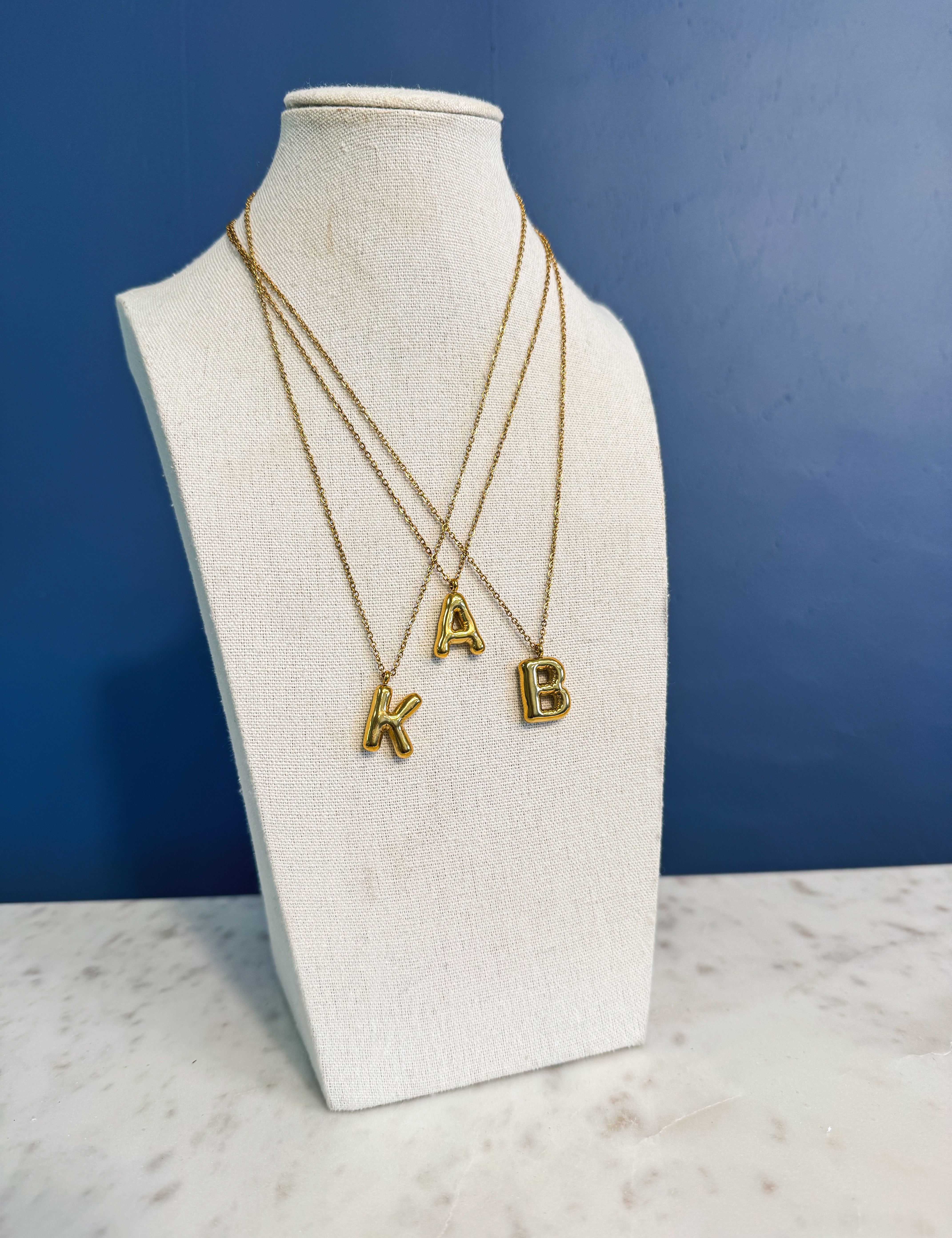 Ball Chain Letter Necklace - Lace and Grace Boutique