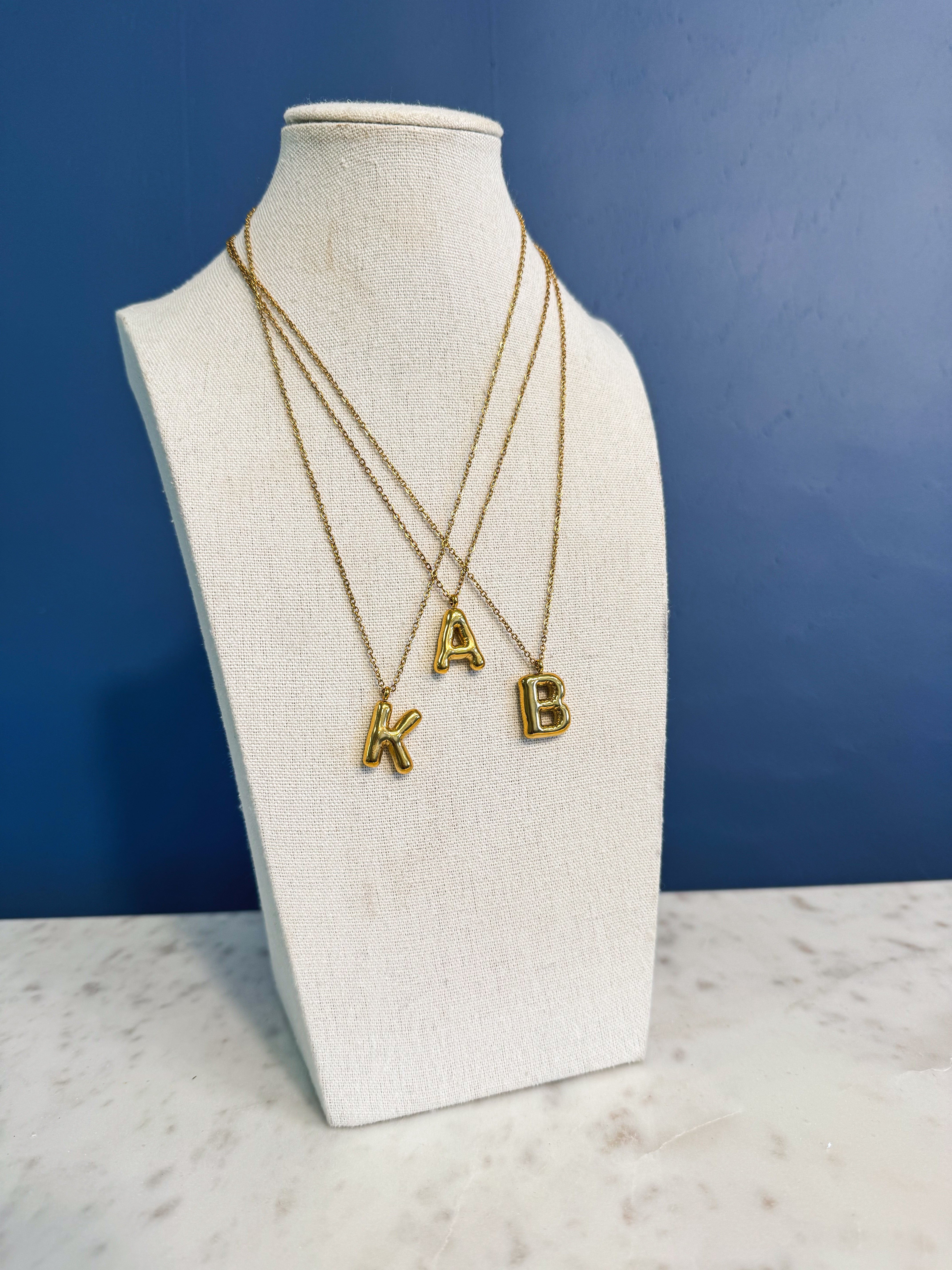 Ball Chain Letter Necklace - Lace and Grace Boutique