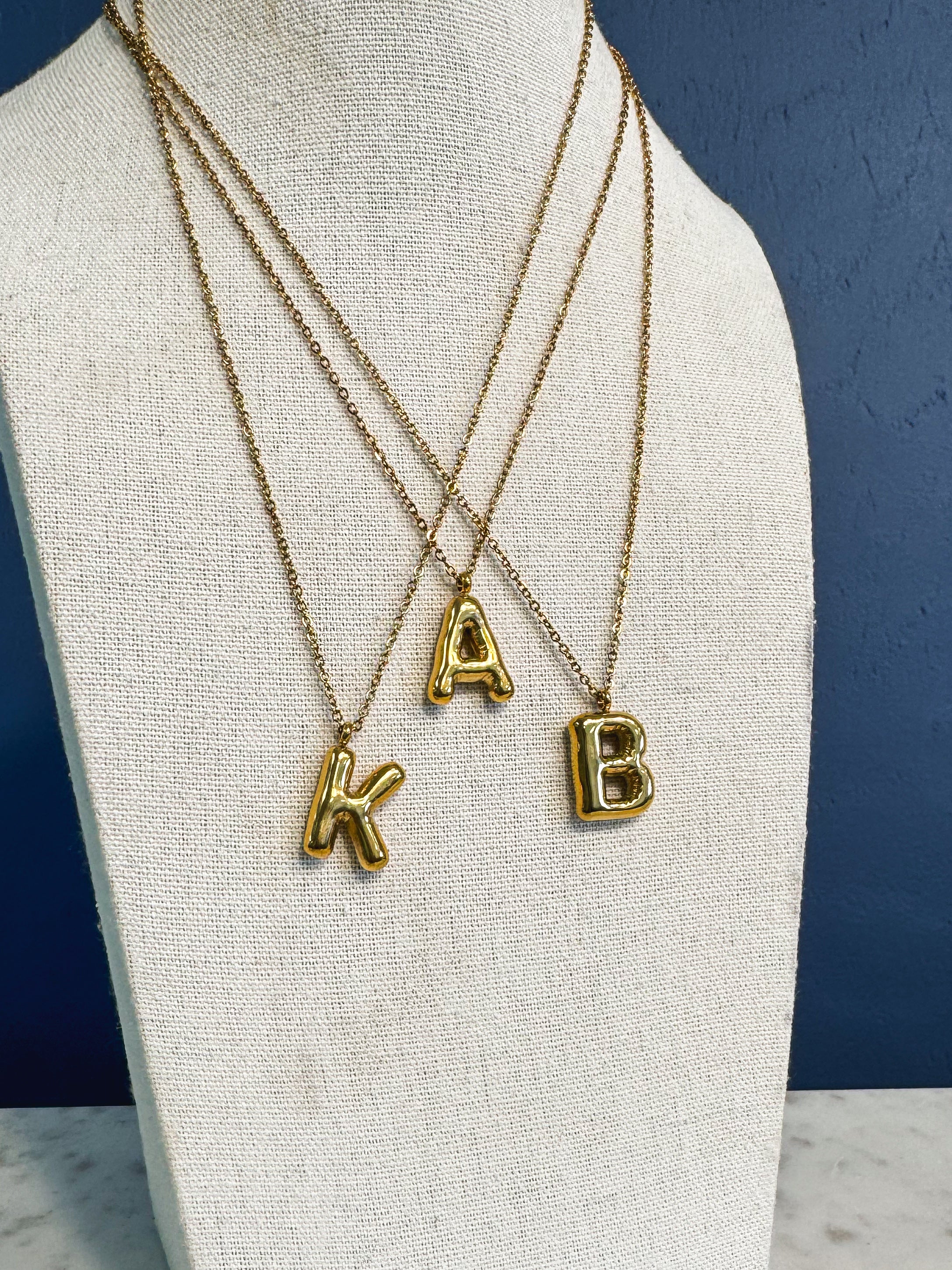 Ball Chain Letter Necklace - Lace and Grace Boutique