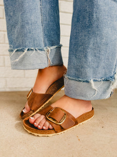 Birkenstock Madrid Big Buckle Oiled Leather Sandal - Cognac - Lace and Grace Boutique