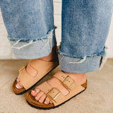 Birkenstock Arizona Soft Footbed Nubuck Leather Sandal - Sandcastle