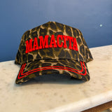 Mamacita Embroidered Hat - Red/Leopard - Lace and Grace Boutique