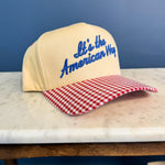 C.C American Way Embroidered Plaid Baseball Cap - Lace and Grace Boutique
