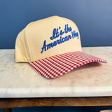 C.C American Way Embroidered Plaid Baseball Cap - Lace and Grace Boutique