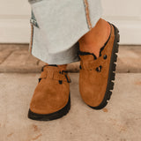 Birkenstock Boston Pap Chunky Shearling Clog - Dark Tea