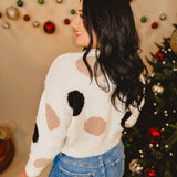 Polka Dot Crewneck Sweater - Ivory Multi