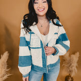 Vintage Wash Color Blocked Quilted Jacket - Cream Multi