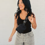 Nylon Belt Bag - Black - Lace and Grace Boutique