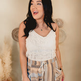Oli & Hali Too Good To Me Crochet Lace Tank - Natural - Lace and Grace Boutique