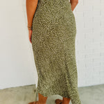 Printed Midi Skirt - Olive - Lace and Grace Boutique