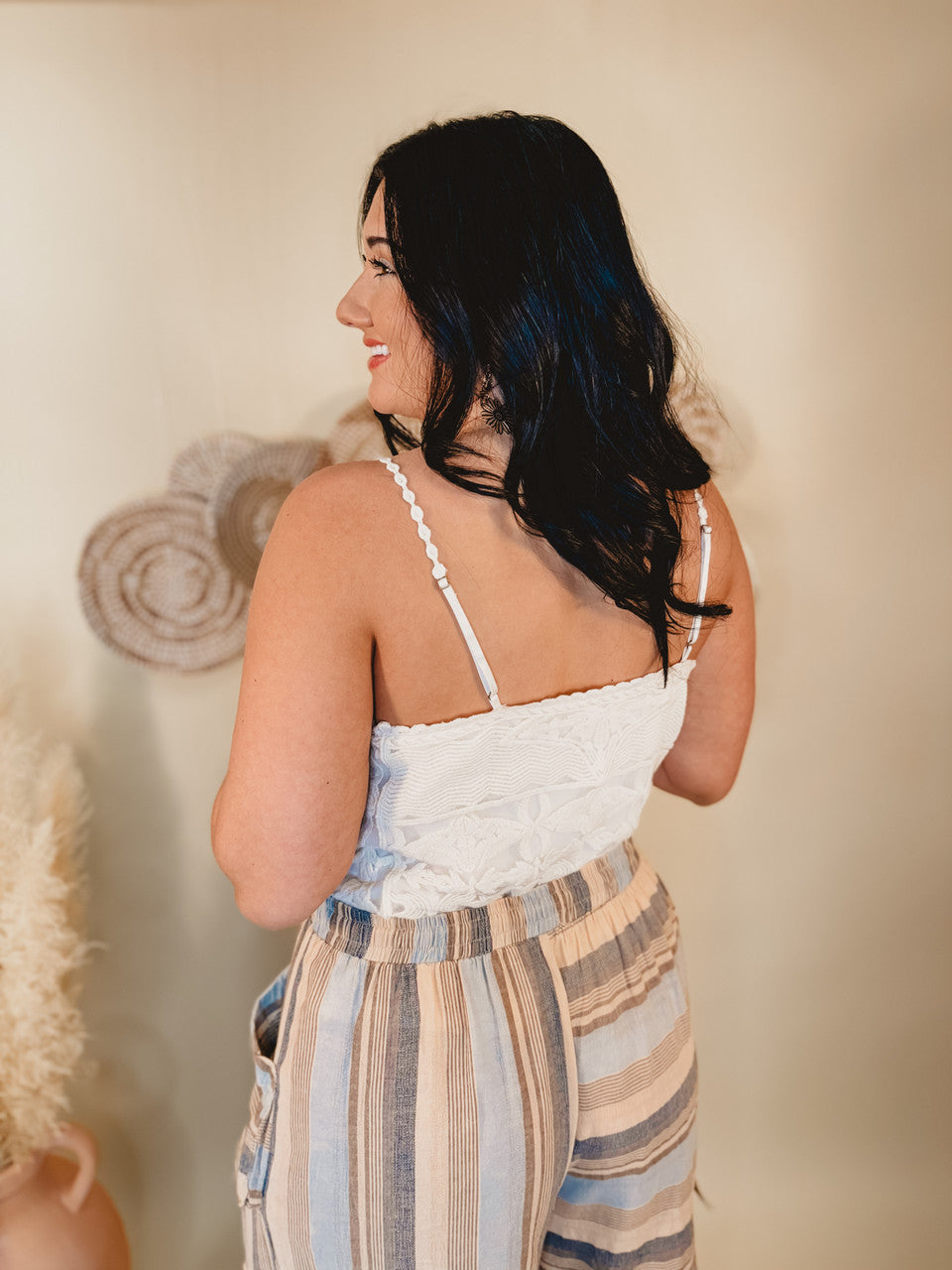 Oli & Hali Too Good To Me Crochet Lace Tank - Natural - Lace and Grace Boutique
