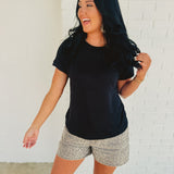 Ultra Soft Rolled Sleeve Tee - Black