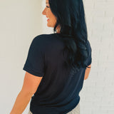Ultra Soft Rolled Sleeve Tee - Black