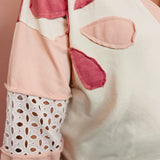 Oli & Hali Washed Daisy Patch Pullover - Pink