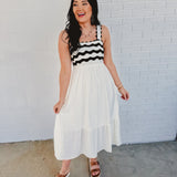 Scallop Detailed Midi Dress - Cream