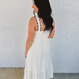 Scallop Detailed Midi Dress - Cream