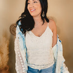 Oli & Hali Too Good To Me Crochet Lace Tank - Natural - Lace and Grace Boutique