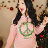 Peace On Earth French Terry Sweatshirt - Mauve